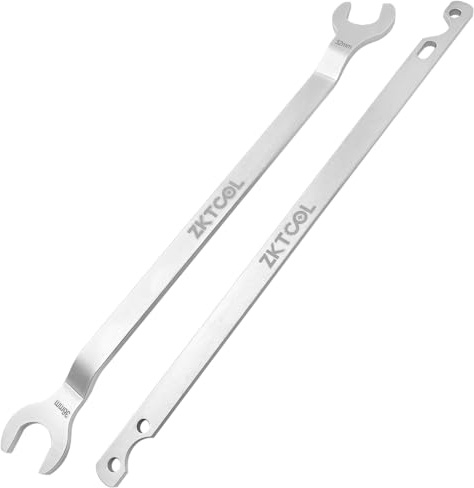 ZKTOOL Llave de Embrague de Ventilador de 32mm y 36mm | Kit con Soporte de Bomba de Agua. Versión Larga y Gruesa para Desmontaje. Apto para Motores BMW, Ford, GM y Chevrolet