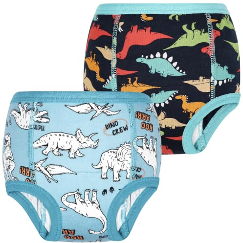 MOEMOE BABY pojkar och flickor potträningsbyxor för småbarn, 2-pack bomull lätt absorberande återanvändbara träningsunderkläder, 2-6 år