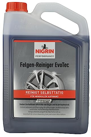 NIGRIN EvoTec Felgenreiniger, 3 Liter, selbstaktiver Reiniger für alle Felgen, säurefrei, mit Wirk-Indikator