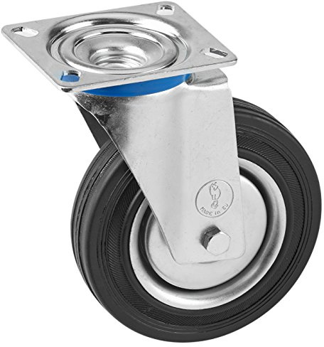 Metafranc 800910 Rueda giratoria diámetro, 135 x 105 mm, Goma Maciza, rodamiento de Rodillos, Ø 160 mm