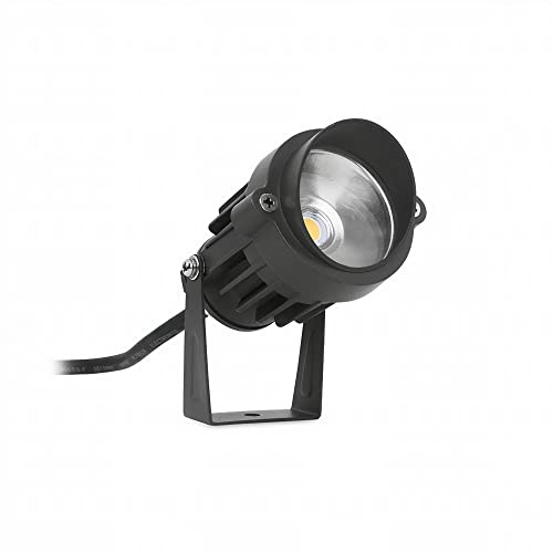 FORLIGHT Proyector LED Exterior IP65 5.4W 3000K, Luz Cálida, 298 Lúmenes, Diseño Minimalista, Negro, Ideal para Jardín y Terraza
