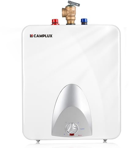 CAMPLUX Electric Hot Water Heater 6 Gallons, 120-Volt Corded 1440W Point of Use Mini-Tank Electric Water Heater, Wall or Floor Mounted, UL Listed ME60