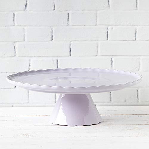 Tortenplatte mit Fuß Sweet Flower, Lavendel hell, Ø 34 cm | Tortenständer Kuchenplatte Kuchenständer aus Keramik für Hochzeiten Geburtstage Partys
