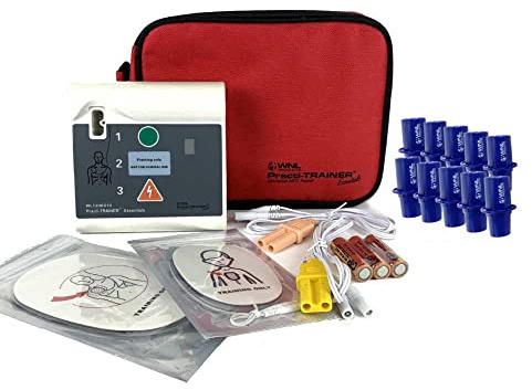 WNL Products WL120ES10-ABUNDLE for Training use only AED Defribrillator Practi-Trainer Essentials Base with 10 Pack Practi-Valve Disposable CPR Training Valve Combo Kit