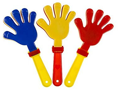 Lot de 12 - Clap Clap Mains Mix 15cm