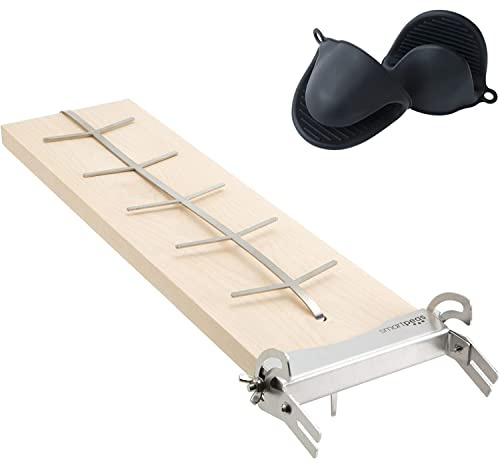 smartpeas Planche à saumon ignifuge en bois de bouleau pour fumer et griller avec support en acier inoxydable inclinable +Plus : gants en silicone