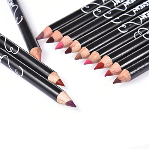 MEYANG Lippenkonturenstift 12 Farbe Mode wasserdichte Schwarze Stange Glatte Matte Und Langlebige Lipliner Bleistift-Set Semi-permanent Professionelle Lippenstift Make-up Lip Liner Set