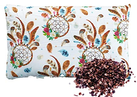 Gesunder Schlaf Buchweizenkissen Kissen mit Buchweizenschale mit Reißverschluss, Unterstützung der Halswirbelsäule, orthopädisches Naturkissen, mit Innen- und Außenkissenbezug (P1, 40 x 60 cm)
