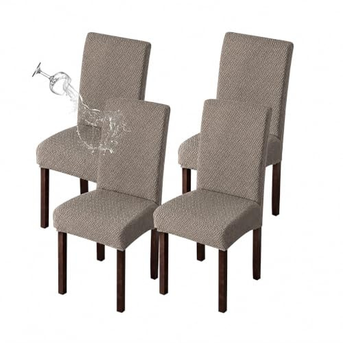 KELUINA Stretch Lattice Waterproof Chair Covers 4PCS Taque for Dining