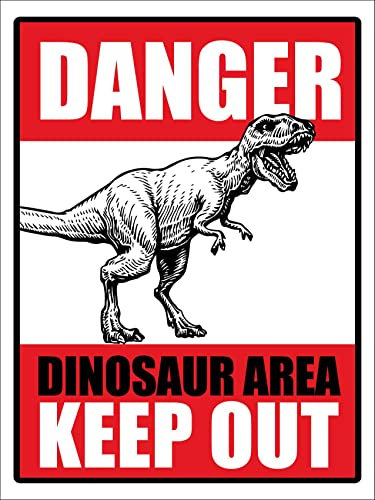 452 Segnali Di Avvertimento, Area Di Pericolo Dei Dinosauri Tenere Fuori Cartelli Segnale Di Pericolo Retrò Segno Del Metallo,Metallo Targa Per Negozio,Casa,Proprietà Privata,20X30Cm