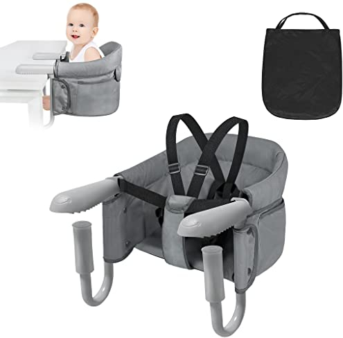 JNGLGO Chaise Haute pour Bébé, Bebe Siège de table portable avec Sac de transport, rehausseur de chaise pour table, Sécurité Chaise Pliable, idéal à la maison et en déplacement.