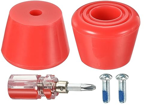 M METERXITY Roller Skate Stopper - Rubber Brake Block Toe Stops, Adjustable with Screwdriver, Apply to Roller Skate (1.46 Inch 1.85 Inch Dia, Red)