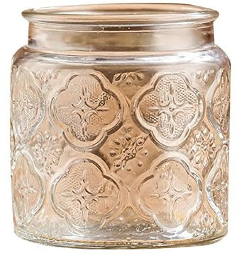 Jarsense Glasdose Vintage Glas Versiegeltes Glas mit Deckel Haushalt Lebensmittelqualität Vorratsdose Kaffeebohnen Teeblatt Vorratsdose Begonie Blumenmuster Klein