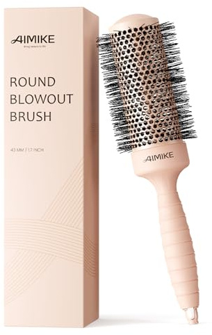 AIMIKE Cepillo redondo cerámica térmica iones nanos, profesional secado peinado, volumen brillo, 1.7 pulgadas