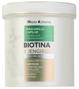 Thader Pharma - Maschera per capelli biotina e zenzero che fortifica e rivitalizza i capelli, 700 ml