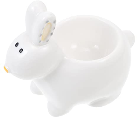 CTCOIJRN 2 piezas de bandeja de huevos de cerámica, organizador de cosméticos de joyería, hueveras de porcelana, soportes for tazas de huevos cocidos, taza for servir huevos, portavasos, plato de huev