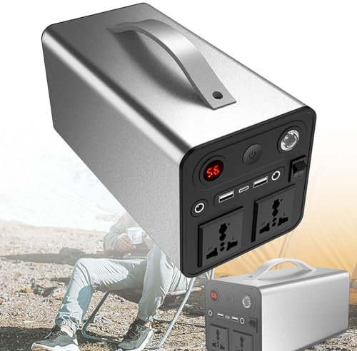 Hydravex Estación de energía portátil 90000mAh 300W Generador electrónico Solar Batería de Litio de Respaldo al Aire Libre para Acampar Picnic Viajes Fiesta RV Viaje Emergencia Aventura Pesca,Silver