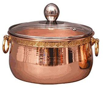 HJUGHPN Pot Induction Cooker Copper Hot Pot Single Person Small Hot Pot Red Copper Separate Pot Brass Milk Pot Copper Soup Pot