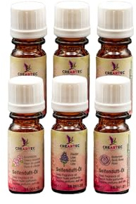 CREARTEC Tvåldoftoljeset vår – bestående av kroppsros, körsbärsblomma och lila – tvålarom för tillverkning av individuellt doftande tvålar, badbollar och mycket mer. - Vegan – 2 x 30 ml – tillverkad i