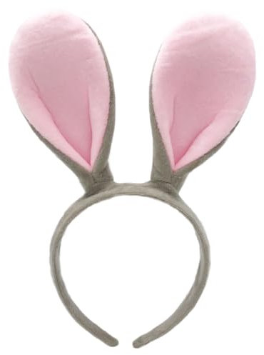 CJQRL Serre-Tête Oreilles de Lapin Mignon en Peluche pour Pâques Cosplay Accessoires de Coiffure Décoration Fête Coiffe Duveteuse Enterrement Vie Jeune Fille Enfants Filles Adultes Gris