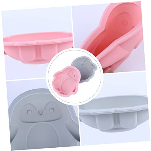 Hoement 2stücke Pinguin Silikon Backform Cartoon Backform Lebensmittelecht Für Kuchen Gelee Eiswürfel