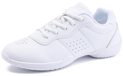 TWDKCHER White Cheer Shoes for Girls Womens Cheerleading Shoes Girl Youth Breathable Lightweight Comfortable Kids Cheer Sneakers Size