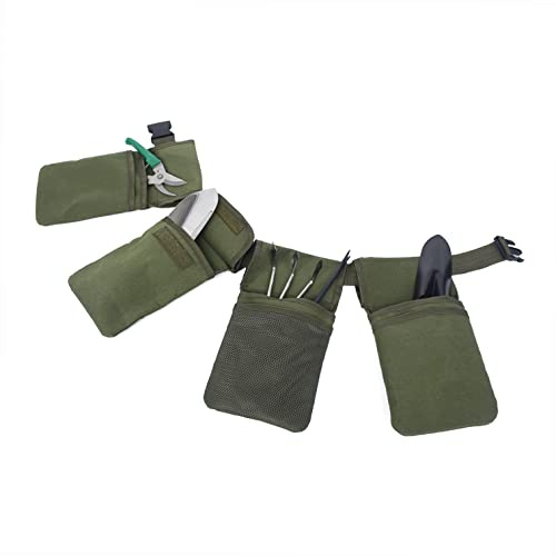 TOPINCN Large Capacity Garden Tool Belt Canvas Waist Tool Apron with Pockets, Gardening Kit Tote Bag Home Organizer Gardening Tool Kit Holder Lawn Storage Bag, Carrier for Yard