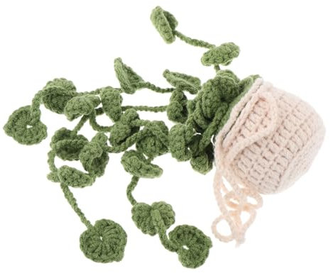 MAGICLULU Car Hanging Basket Pendant Crochet Plant for Car Rear View Mirror Hanging Accessories Cute Hand Knitted