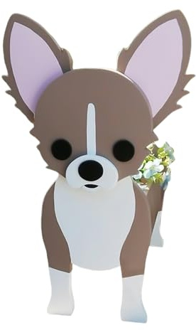 Tokenhigh Pots de fleurs pour chien, pot de fleurs en forme de chien mignon, pot de fleurs pour intérieur et extérieur, pot de rangement pour plantes grasses, cactus, plantes aériennes (Chihuahua)