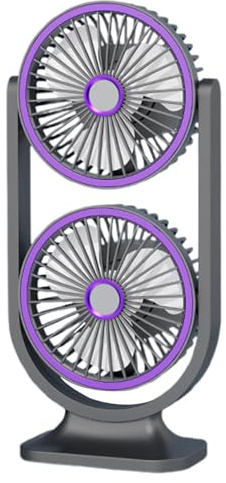 Ventilador de Mesa, Recargable USB y Silencioso, Ventilador Pequeño Potente De Doble Cabezal Para Exterior Escuela Hogar Dormitorio Sala De Estar