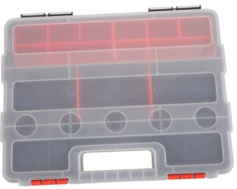 HAMPPLIES Caja Organizadora de Pequeñas Desmontable para Contenedor de Almacenamiento de Herramientas de Plástico Caja con Compartimentos Ajustables para Organización de Ferretería