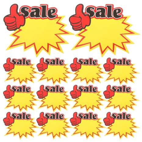 WEKADRIN 100 piezas Etiquetas Precio Estrella Grandes para Comercio Cartel Oferta Fácil Cambio Adhesivas para Tiendas y Mercados Señal Precio Clara Uso Múltiple Supermercado