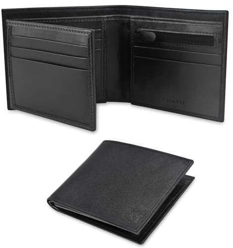 VALANTI Mens Leather Wallet with Coin Pocket