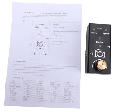 Drfeify Drum Machine Gitarreneffektpedal, 55 Rhythmusmuster mit Geschwindigkeits- und Lautstärkeregelung, für E-Gitarre und Bass