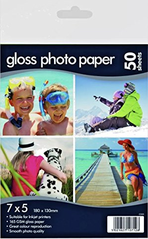 50 Sheets Of 7 x 5 Gloss Photo Paper For Inkjet Printers 160gsm