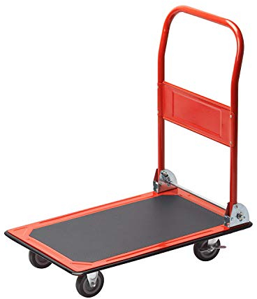 Meister Plattformwagen - Klappbar - Bis 150 kg Tragkraft - Feststellbremse / Transporthilfe mit Lenkrollen / Paketwagen mit Antirutsch-Beschichtung / Klappwagen aus Stahl / 8985400