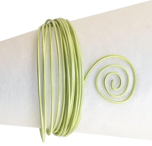 Vaessen Creative Aluminiumdraht, Geprägt, Mintgrün, m, Aluminium Wire, Basteldraht, Dekodraht, Floristikdraht Aludraht Prägung Rund 2 mm x 5 Meter | Biegsam Schmuckdraht Hellgrün, 500 x 0.2 x 0.2 cm, 24242-024