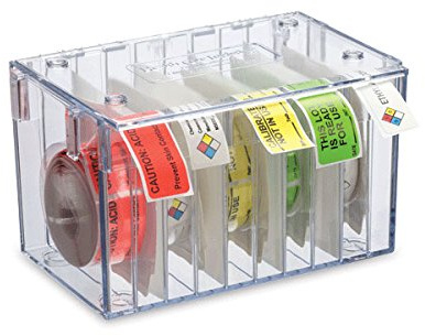 CeilBlue Stack-n-Connect Label Dispenser 10-Roll Includes 9 Dividers/Accommodates 500- and 1000-Label Rolls 8.25W x 5.5D x 5H