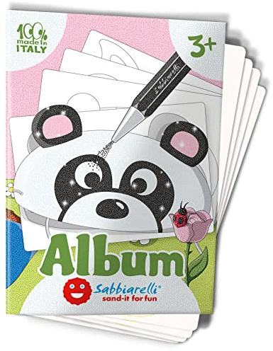 Sabbiarelli Sand-it For Fun – Album Les Bandélires – 4 Feuilles Adhésives A5 pour Sand Art avec 4 Masques et Élastiques | SABLE COLORÉ NON INCLUS | Carnaval 3-5 ans