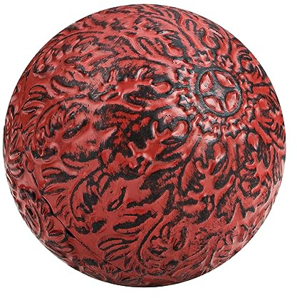 Everydecor Metal Decorative Sphere for Home Decor - Decorative Balls for Shelves, Centerpiece Bowls, Bookshelf - Decoration Orbs Accents for Living Room, Bedroom - Vintage Red Shelf Spheres