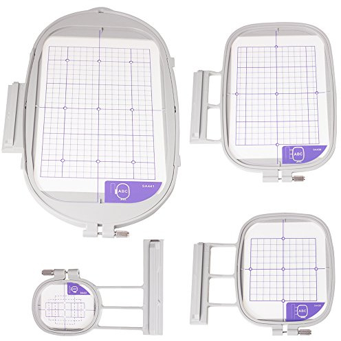 YICBOR 4 pcs Embroidery Hoop Set SA437 SA438 SA439 SA441 fit for Brother Machine Innov-is 1500 1500D 2200 2200D 2500D 2800D 5000D DreamMaker VE2200 VM2600D+(4 in 1)
