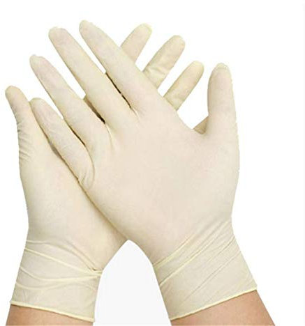 Walabe Gants jetables Latex laiteux et sans poudre pour la transformation des aliments Nettoyage domestique Utilisation Jardinage Paquet de 100 pièces (blanc, taille unique)