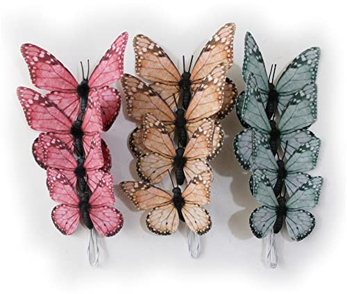 ConetoRosa Butterfly Wall Decor 12PCS 2Sizes, 3D Butterfly Decor Fake Butterfly Wall Butterfly Decorations for Home Room Bedroom Nursery Decor, 3D butterflies for Wedding Christmas Brithday (Retro)