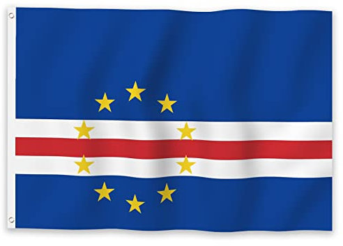 YongFoto Cape Verde Flag 4x6ft Cape Verdean Flags Banner for Outdoor Celebrations Home Garden Porch Party Decoration Flags with 2 Sturdy Grommets Precision Machine Stitched