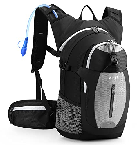 HOMIEE Fahrradrucksack Herren Damen Wasserdicht MTB Trinkrucksack Sportrucksack Ultraleicht Fahrrad Motorrad Mountainbike Rucksack mit Trinkblase für Laufen Wandern Joggen Trailrunning Radfahren