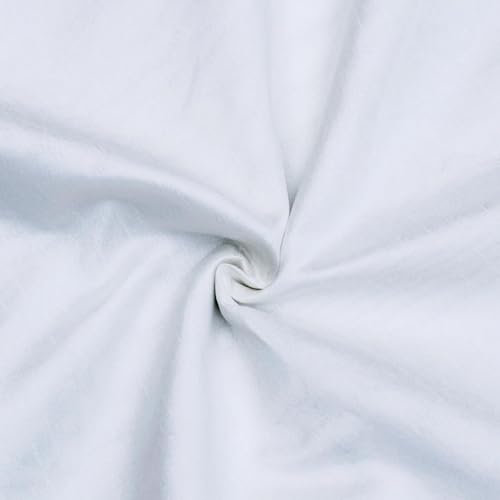 Fabric Mart Direct White Art Silk Fabric By The Metre, 1 Metre 107 cm Width Slubeed Faux Silk Solid Color White Wholesale Silk Upholstery Fabric for Curtains Bridal Dress Drapes Cushion Covers