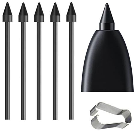 5 PCS Galaxy S24 Ultra S Pen Soft Tips/Nibs Compatible with Samsung Galaxy S23 Ultra Pen/Galaxy S24 Ultra Stylus S Pen Replacement Tips/Nibs with Tools (5 Pcs Black)