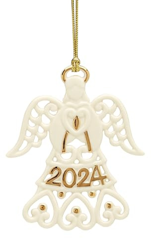 Lenox 895755 2024 A Year to Remember Angel Ornament, Christmas