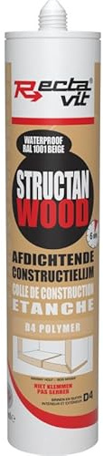 Structan - Colle à bois de construction polymère - Rectavit - Cartouche de 290 ml Ton bois