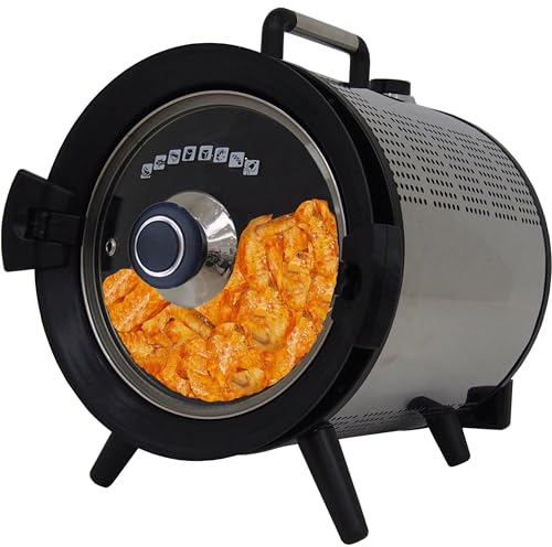 Syntrox 5 l Kleiner Mini Backofen Rotierend Satale | Miniofen | Selbstdrehend, Edelstahl, 690 Watt, Grillen und Braten, Vielseitiger Küchenhelfer